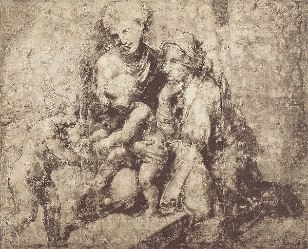 Madonna and Child, Saint Ann and the Infant St. John, drawing from the School of Raphael; British Museum, London