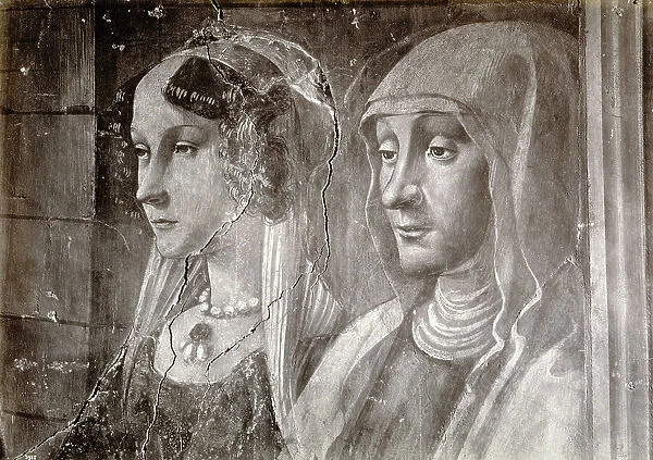 Detail of the meeting of Elisabeth and Mary, part of the cycle of the stories of the Virgin frescoed by Ghirlandaio in Santa Maria Novella in Florence