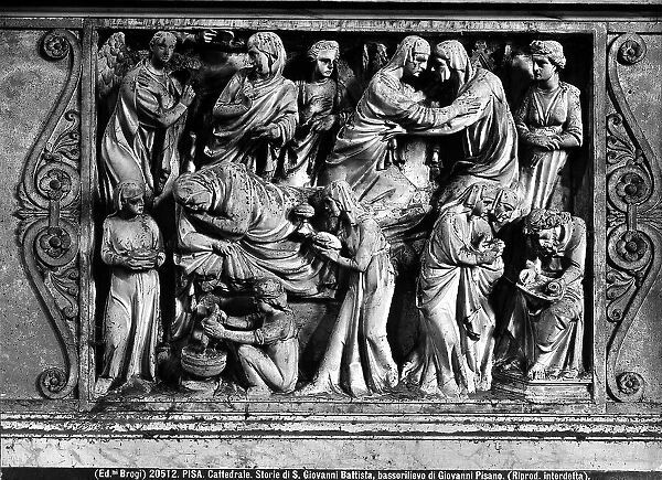Nativity of St. John the Baptist; high relief of the pulpit by Giovanni Pisano, in the Cathedral of Pisa