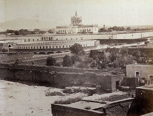 Panorama of the city of Guadalajara, in Mexico. Of note the Plaza de Toros and the hospital