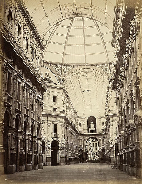 Perspective view of the Galleria Vittorio Emanuele II in Milan