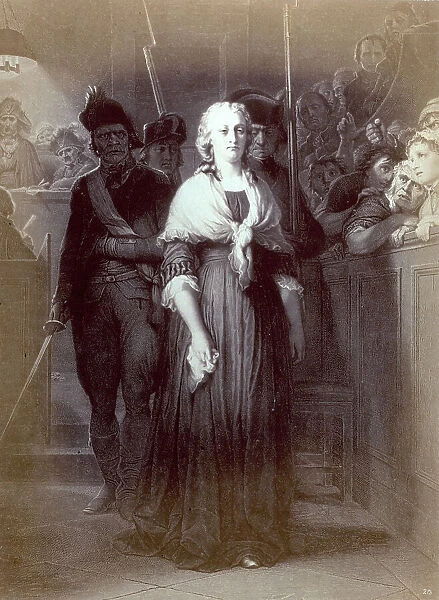 Picture of an engraving of the painting by Paul Delaroche entitled Marie Antoiniette