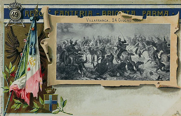 Postcard commemorating the 49 Regiment Infantry Brigade Parma