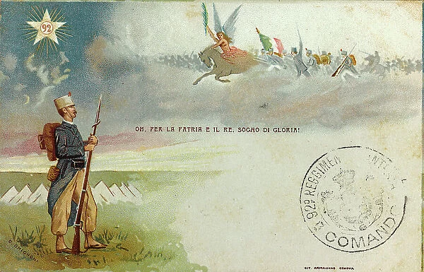 Postcard commemorating the 92 Infantry Regiment Brigade Basilicata