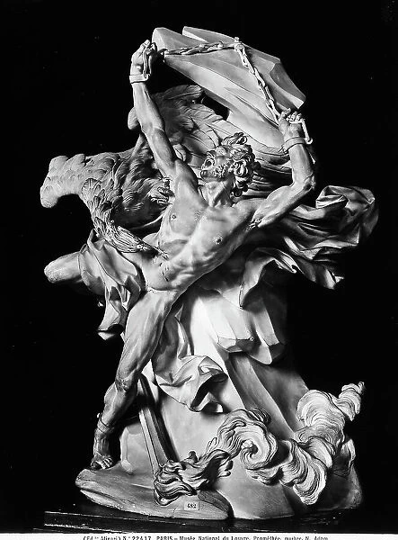 Prometheus by Lambert-Sigisbert Adam, work preserved in the Louvre Museum, Paris