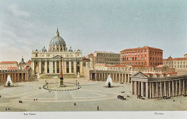 'Roma - San Pietro'; postcard, color printing