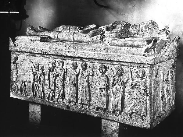 Sarcophagus with a wedding scene, from Cerveteri, displayed in the Gregorian Etruscan Museum at the Vatican Museums, Vatican City