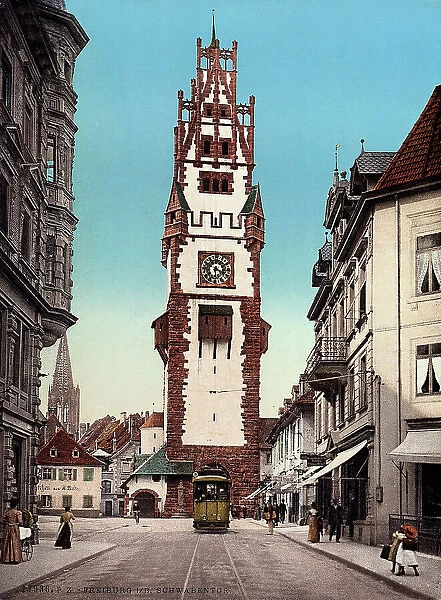 The Schwabentor, one of the oldest gates of the city walls of Freiburg