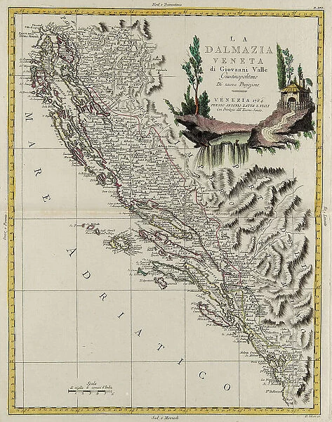 Sea area of the State of the Veneto: Venetian Dalmatia, engraving by G. Zuliani taken from Tome II of the 'Newest Atlas' published in Venice in 1784 by Antonio Zatta, Private Collection