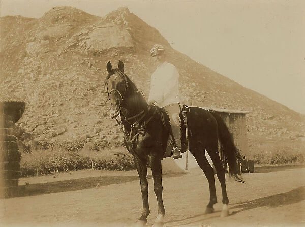 Soldier on horseback at Port Said
