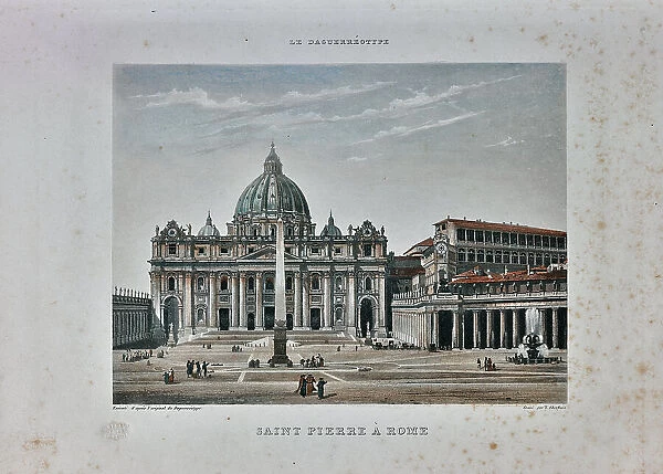 St. Peter's, Rome, aquatint from a daguerreotype engraved by L. Cherbuin, Ferdinando Artaria et Fils editeurs, preserved in the Fratelli Alinari Museum of Photographic History, Florence