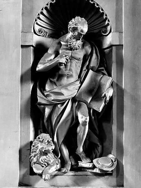 St.Jerome; sculptural work located in the counterfaade of the Metropolitan Church of St.Peter in Bologna