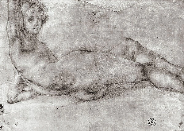 Study of a reclining female figure; drawing by Pontormo, in the Gabinetto dei Disegni e delle Stampe, Uffizi Gallery, Florence