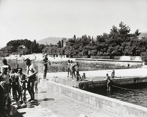 Swimmers in Spalato (Split) in Croatia