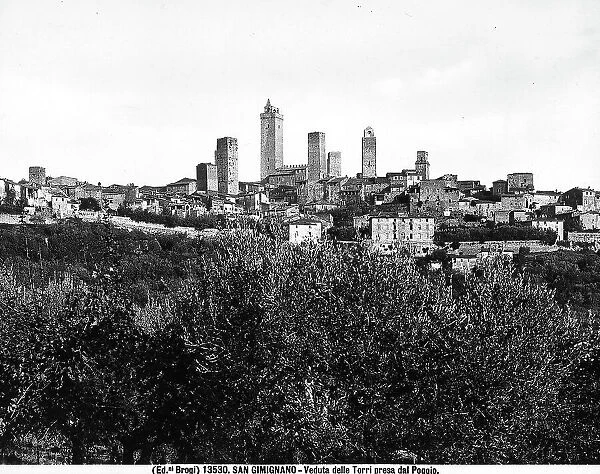 The towers of San Gimignano seen from the knoll
