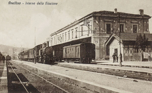Trains on the tracks of Avellino station
