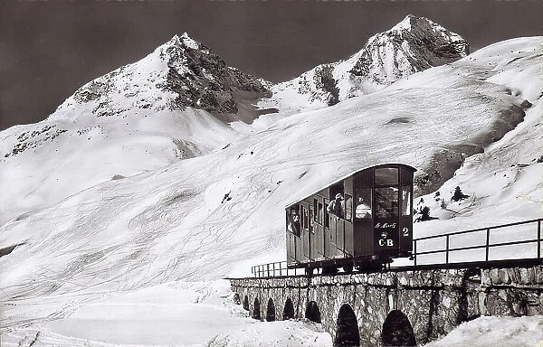 The tram to St. Moritz, Switzerland