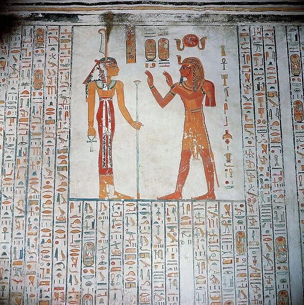 The Valley of the Kings, the frescoes in the tomb of Tutankhamen