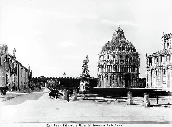 View of the Baptistery and Piazza del Duomo with the Porta Nuova, Pisa