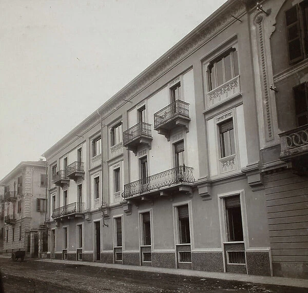 View of the facade of Corino-Basso House, Cuneo