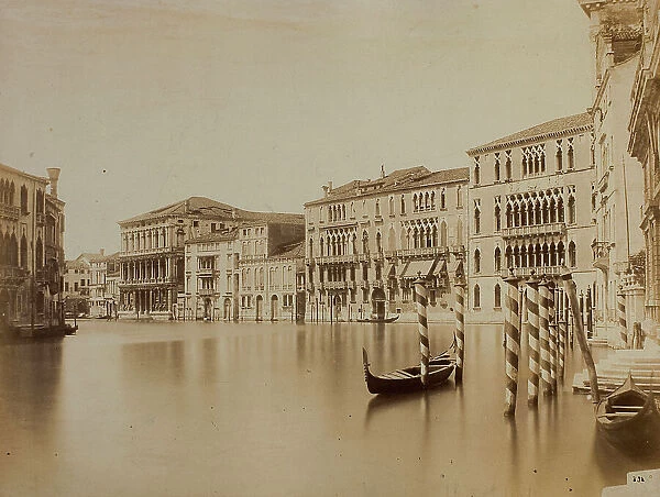 View of the Grand Canal in Venice, with the faades of Ca Foscari, Palazzo Giustinian and Ca Rezzonico
