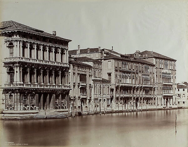 View of the Grand Canal in Venice, with the faades of Ca Rezzonico, Palazzo Giustinian and Ca Foscari