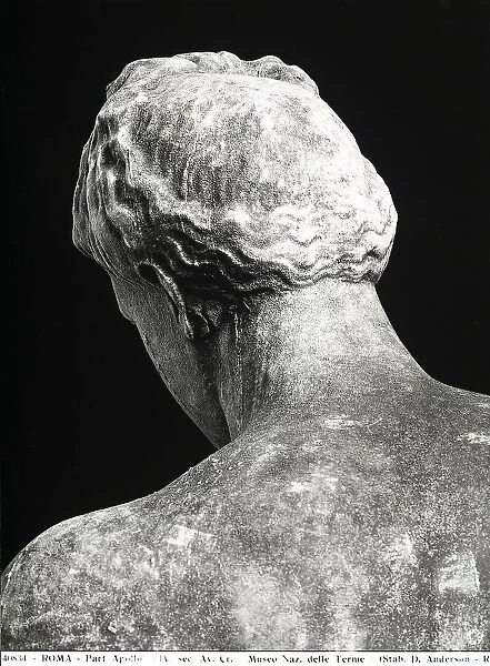 Back view of the head of the statue of Apollo from Antium preserved in the National Museum of Rome, Palazzo Massimo alle Terme, Rome