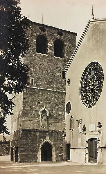 View of the tower and the cathedral of San Giusto in Trieste