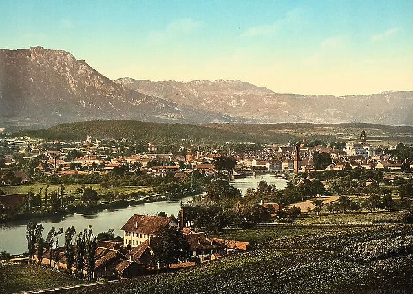 View of the town of Solothurn against a mountain setting