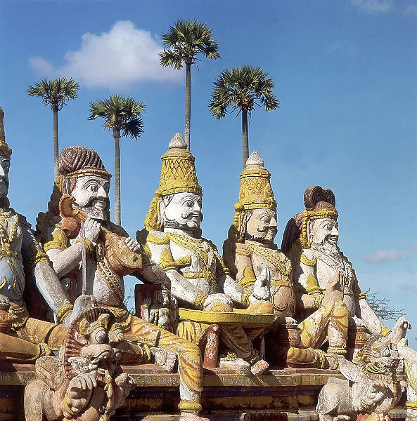 Votive statues of the Temple Thiromullaiyor, Chennai (Madras), state of Tamil Nadu