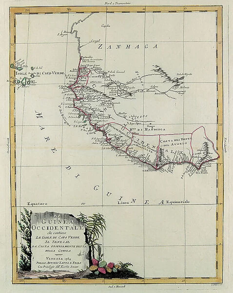 West Guinea, containing the Capo Verde Islands and Senegal, the coast properly called Guinea, engraving by G. Zuliani taken from Tome IV of the 'Newest Atlas' published in Venice in 1784 by Antonio Zatta, Private Collection