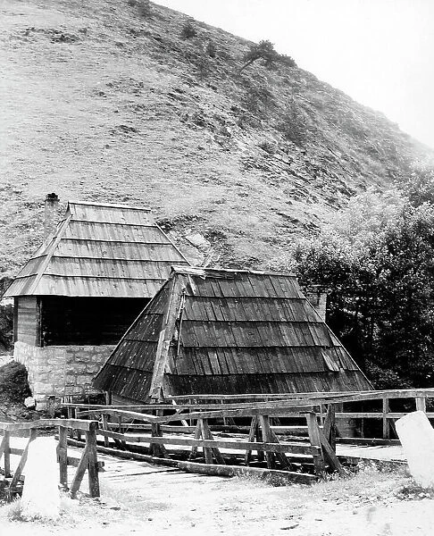 Wood huts in Serbia