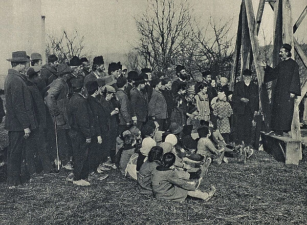 World War I: preaching in a village during the war