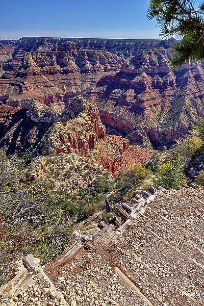 Arizona, Grand Canyon National Park Patterned Rock Walls
