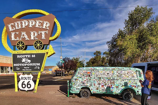 Arizona, Seligman, Route 66, Copper Cart, historic