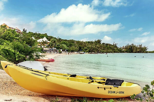 Bermuda, Yellow Kayaks near Grotto Bay Beach Resort & spa