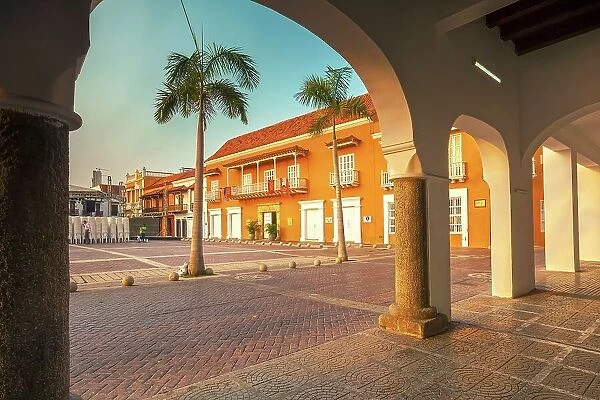 Colombia, Cartagena, Old City, Plaza de la Aduana, UNESCO World Heritage Site, Walled Colonial City