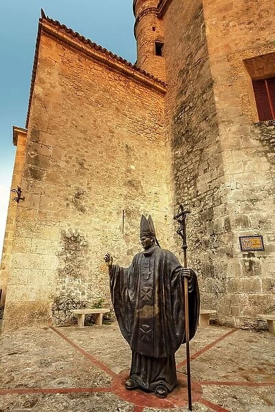 Colombia, Cartagena, Old City, Pope's Statue Behind The Cathedral, UNESCO World Heritage Site, Walled Colonial City