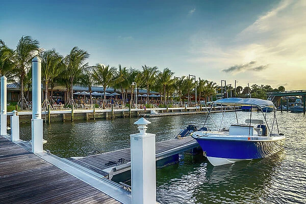Florida, Jupiter, marina and restaurant