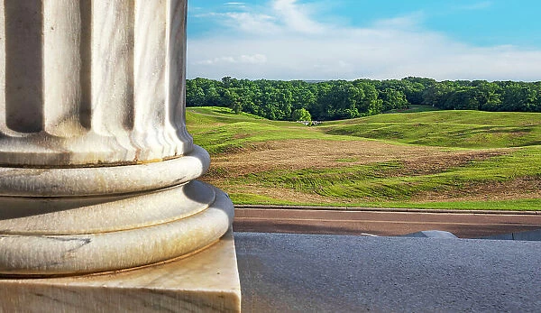 Mississippi, Vicksburg, Close-up of Column & Overview of the Battle Field from the Illinois State Memorial (1899)