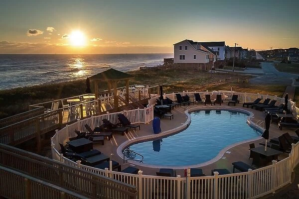 North Carolina, Outer Banks, Ocean front in Kitty Hawk