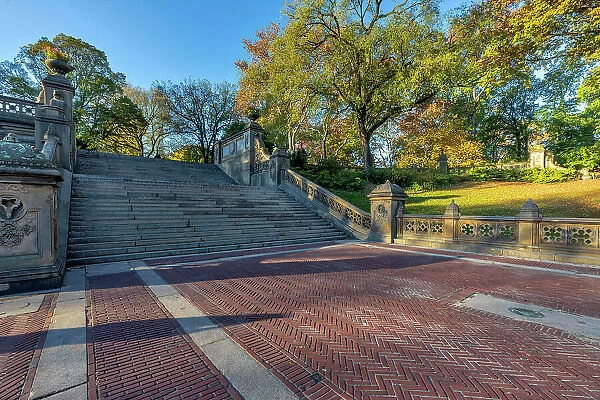 NY, NYC, Central Park, Bethesda Terrace stairway