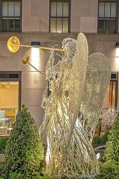NYC, Rockefeller Center, Christmas decorations and Angels
