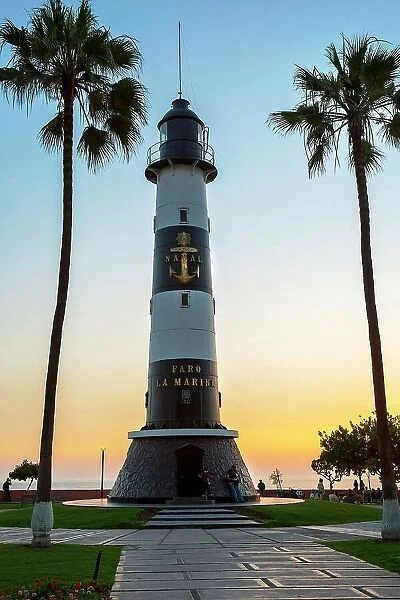 Peru, Lima, Miraflores, La Marina Lighthouse