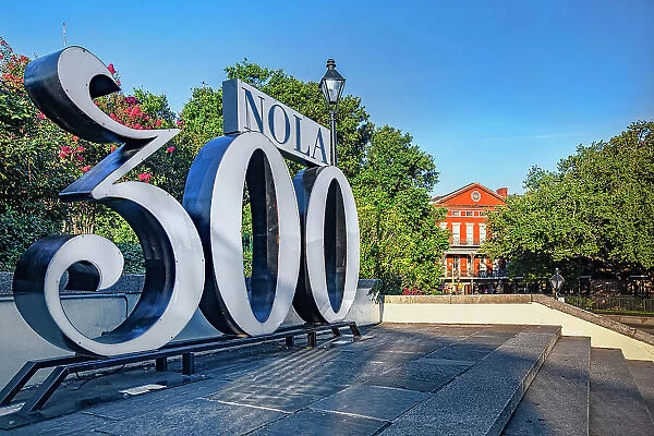 USA, Louisiana, New Orleans, 300 NOLA sign, Tricentennial anniversary