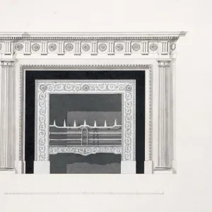 Audley End House. Library fireplace K960860