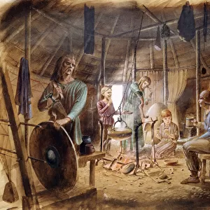 Inside an Iron Age house J870478