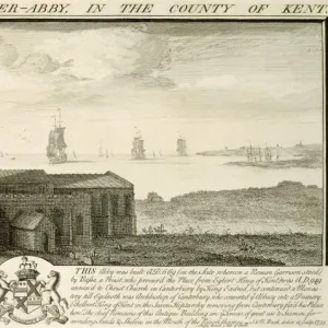 Reculver Church engraving J010064