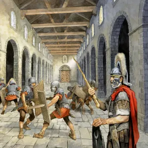 Roman infantry practising combat J050053