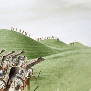 Roman soldiers in battle with Celtic tribes J870477